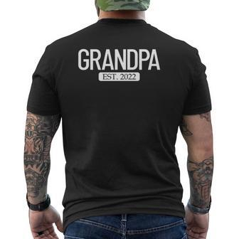 Grandpa Est 2022 New Grandparent 2022 Grandpa Mens Back Print T-shirt | Mazezy