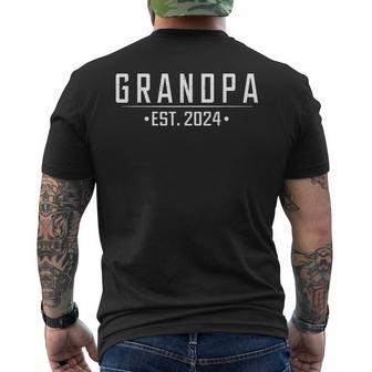 Grandpa Est 2024 First Time Grandfather Promoted Men's T-shirt Back Print - Seseable