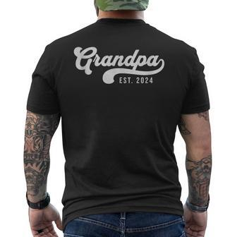 Grandpa Est 2024 New Grandpa Promoted To Grandpa Fathers Day Men's T-shirt Back Print - Thegiftio UK