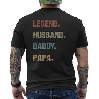 Grandpa Father's Day Legend Husband Dad Papa Vintage Retro Mens Back Print T-shirt | Mazezy UK