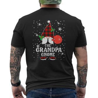 Grandpa Gnome Buffalo Plaid Matching Family Christmas Pajama Mens Back Print T-shirt | Mazezy UK