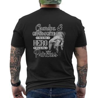 Grandpa And Granddaughter He Is Her Hero T-Shirt Mens Back Print T-shirt | Seseable CA
