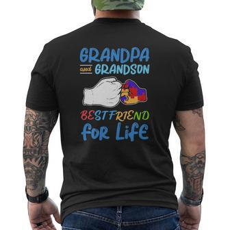 Grandpa And Grandson Bestfriend For Life Autism Awareness Mens Back Print T-shirt | Mazezy