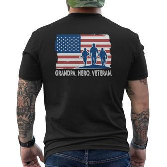 Grandpa Hero Veteran United States Of America Mens Back Print T-shirt | Mazezy