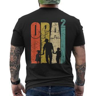 Grandpa Hoch 2 Doppelfach Opa Der Opa Mit 2 Grandchildren T-Shirt mit Rückendruck - Seseable
