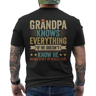 Grandpa Knows Everything 60Th Father's Day Grandpa Men's T-shirt Back Print - Seseable