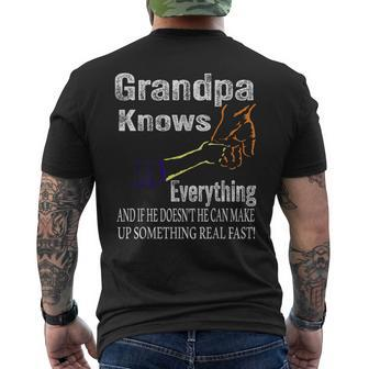 Grandpa Knows Everything Father's Day Dad Papa Men's T-shirt Back Print - Thegiftio UK