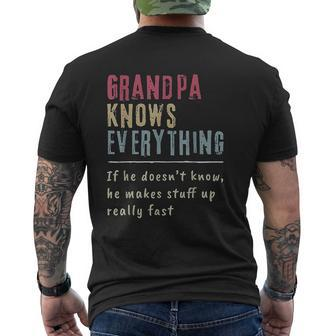 Grandpa Knows Everything Grandpa Mens Back Print T-shirt | Mazezy CA