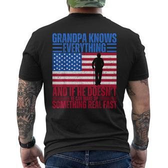 Grandpa Knows Everything Vintage Father's Day Men's T-shirt Back Print - Thegiftio UK