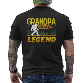 Grandpa You Are A Legend Bigfoot Mens Back Print T-shirt | Mazezy