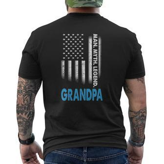 Grandpa The Man The Myth The Legend Us Flag Father's Day Mens Back Print T-shirt | Mazezy