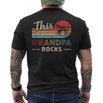 This Grandpa Rocks Drums Rock N Roll Heavy Metal Drummer Men's T-shirt Back Print | Mazezy