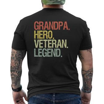Grandpa Veteran Grandpa Hero Veteran Legend Vintage Retro Mens Back Print T-shirt | Mazezy