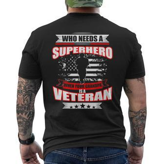 My Grandpa Is Veteran Vintage Happy Veteran's Day Men's T-shirt Back Print - Monsterry
