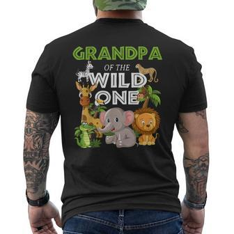Grandpa Of The Wild One Zoo Birthday Safari Jungle Animal Men's T-shirt Back Print | Mazezy CA