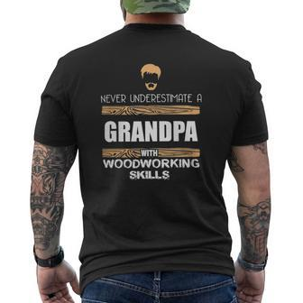 A Grandpa With Woodworking Skills Woodworking Mens Back Print T-shirt | Mazezy