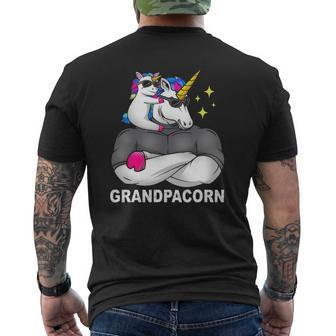 Grandpacorn Muscle Unicorn Toddler With Grandpa Mens Back Print T-shirt | Mazezy