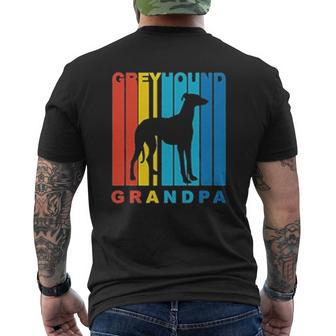 Grandparent Grandpa Grayhound Mens Back Print T-shirt | Mazezy