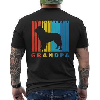 Grandparent Grandpa Newfoundland Mens Back Print T-shirt | Mazezy