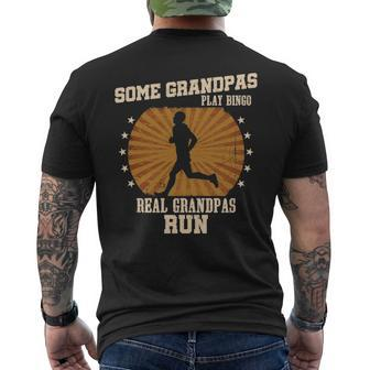 Some Grandpas Play Bingo Real Grandpas Run Men's T-shirt Back Print | Mazezy