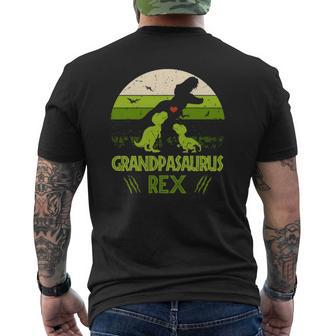 Grandpasaurus Rex 2 Kids Sunsetfor Father's Day Mens Back Print T-shirt | Mazezy
