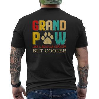 Grandpaw Like A Regular Grandpa But Cooler Retro Vintage Mens Back Print T-shirt | Mazezy