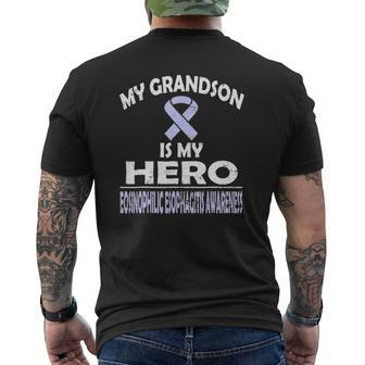 My Grandson Is My Hero Eoe Awareness Mens Back Print T-shirt | Mazezy