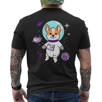 Graysexual Corgi In Space Graysexual Pride Men's T-shirt Back Print - Monsterry CA