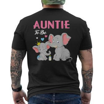 Great Auntie To Be Elephant Baby Shower Pregnancy Reveal Men's T-shirt Back Print - Monsterry UK
