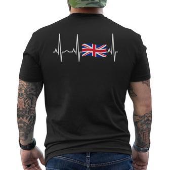 Great Britain -Union Jack Heartbeat Men's T-shirt Back Print - Monsterry CA