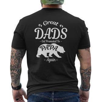 Great Dads Get Promoted To Papa Again Bear S Tees Mens Back Print T-shirt | Mazezy