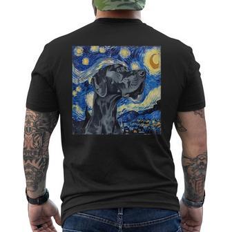 Great Dane Dog Van Gogh Style Starry Night Men's T-shirt Back Print - Monsterry CA