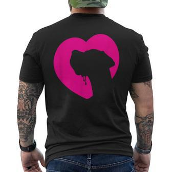 Great Dane Profile Heart Pink Men's T-shirt Back Print - Monsterry