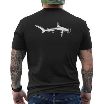 Great Hammerhead Shark Silhouette Simple Shark Mens Back Print T-shirt - Seseable