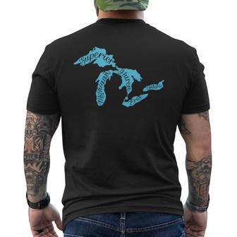 Great Lakes Michigan Detroit Michigan Great Lakes Men's T-shirt Back Print - Monsterry AU