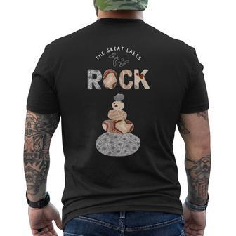 Great Lakes Rock Colored Rock Stack Petoskey Stone Agate Men's T-shirt Back Print - Monsterry UK