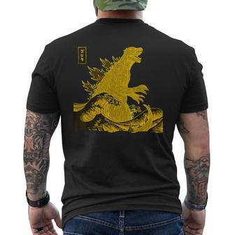 The Great Monster Off Kanagawa Golden Wave Teamgodzilla Men's T-shirt Back Print - Monsterry CA