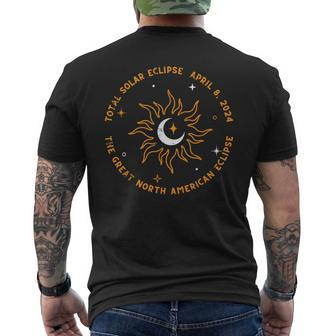 The Great North American Total Solar Eclipse April 8 2024 Men's T-shirt Back Print | Mazezy