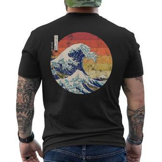 The Great Wave Kanagawa Hokusai Japanese Retro Men's Women's Men's T-shirt Back Print - Thegiftio UK