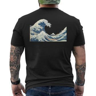 Great Wave Off Kanagawa Katsushika Hokusai Surfing Ocean Men's T-shirt Back Print - Thegiftio UK
