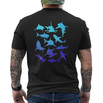 Great White Sharks Hammerhead Shark Lover Vintage Graphic Mens Back Print T-shirt - Thegiftio UK