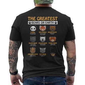 The Greatest Bears On Earth Type Of Bears Vintage Bear Men's T-shirt Back Print - Monsterry AU