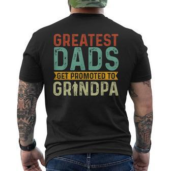 Greatest Dads Get Promoted To Grandpa Est 2024 Father's Day Men's T-shirt Back Print - Seseable