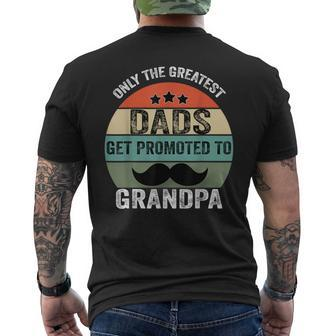 Greatest Dads Get Promoted To Grandpa Father's Day Men's T-shirt Back Print - Thegiftio UK