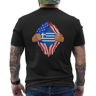 Greek Blood Inside Me Mens Back Print T-shirt - Thegiftio UK