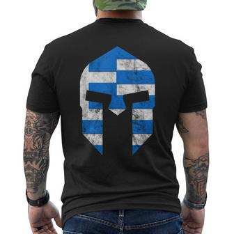 Greek Gladiators Spartan Helmet Greece Sparta Men's T-shirt Back Print - Monsterry CA