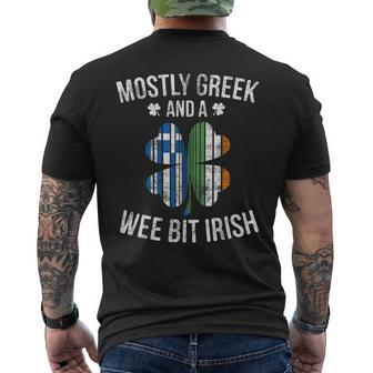 Greek Wee Bit Irish Greece St Patrick Day Men's T-shirt Back Print - Monsterry UK