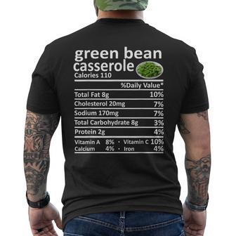 Green Bean Casserole Nutrition Food Facts Thanksgiving Men's T-shirt Back Print - Monsterry