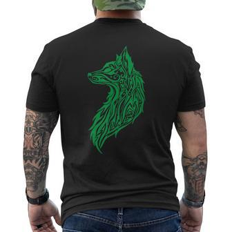Green Fenrir Wolf Howl Odin T Nordic Valhalla Mjolnir Mens Back Print T-shirt - Thegiftio UK