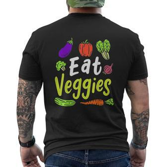 Green Grocer Vegan Vegetables Vegetarian Eat Veggies V2 Mens Back Print T-shirt - Thegiftio UK